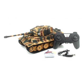 Ferngesteuerter Panzer IR/Sound 1:24 Deutscher Tiger I Späte Lackierung Tarnlackierung RTR 2,4 GHz - Heng Long 3841-11-LC